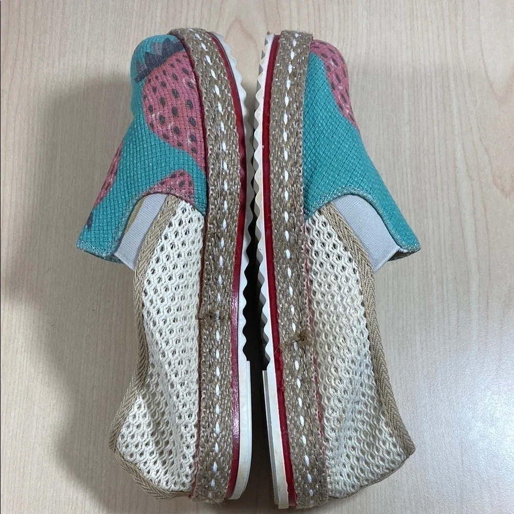 Goby Strawberry Print Espadrille Flats